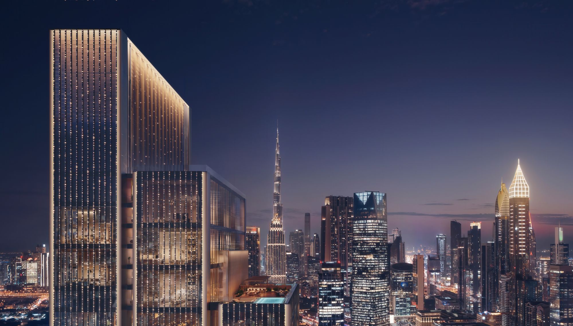 Luxurious lobby interior at Jumeirah Residences Meraas